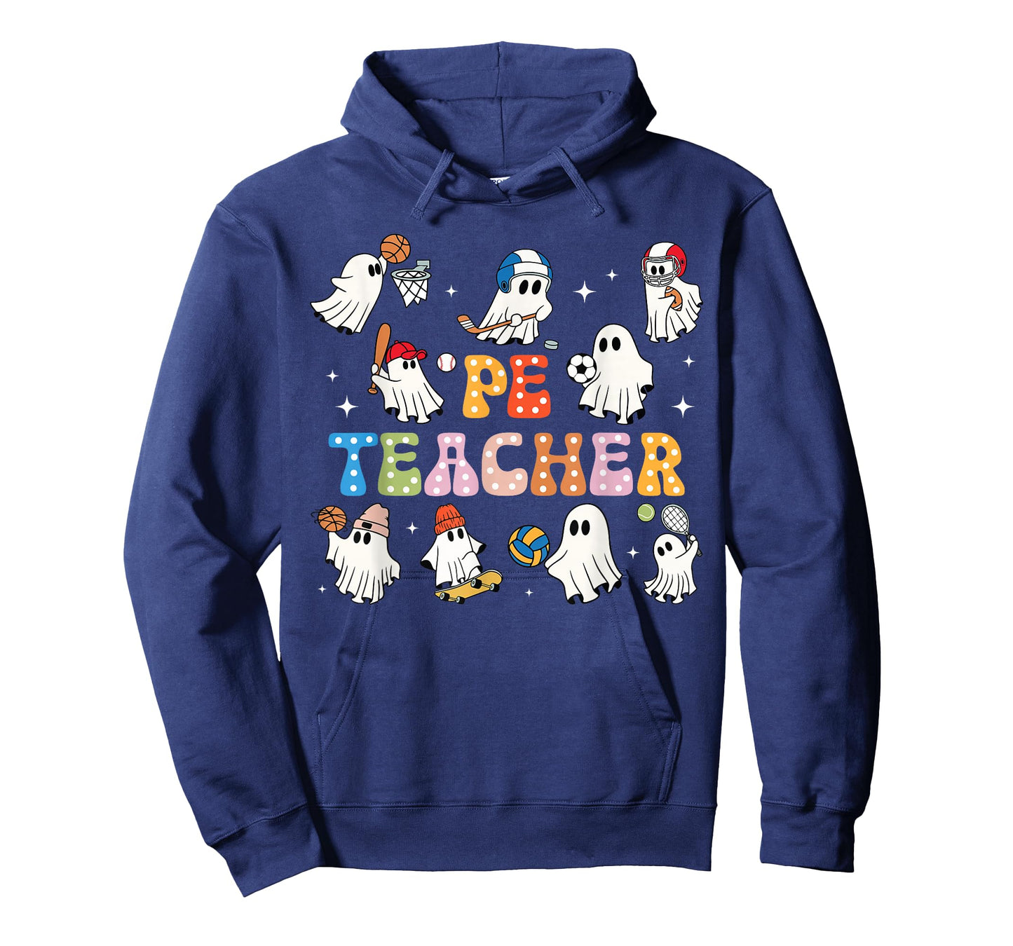 Halloween PE Teacher Ghost Playing Sports Physical Education T-Shirt