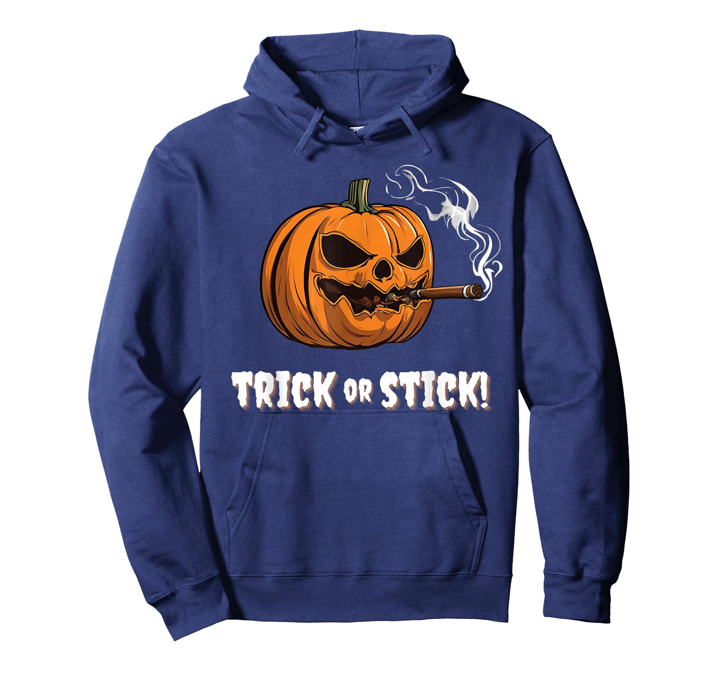 Cigar Smoking Pumpkin Halloween Trick Or Stick Lounge Gear T-Shirt