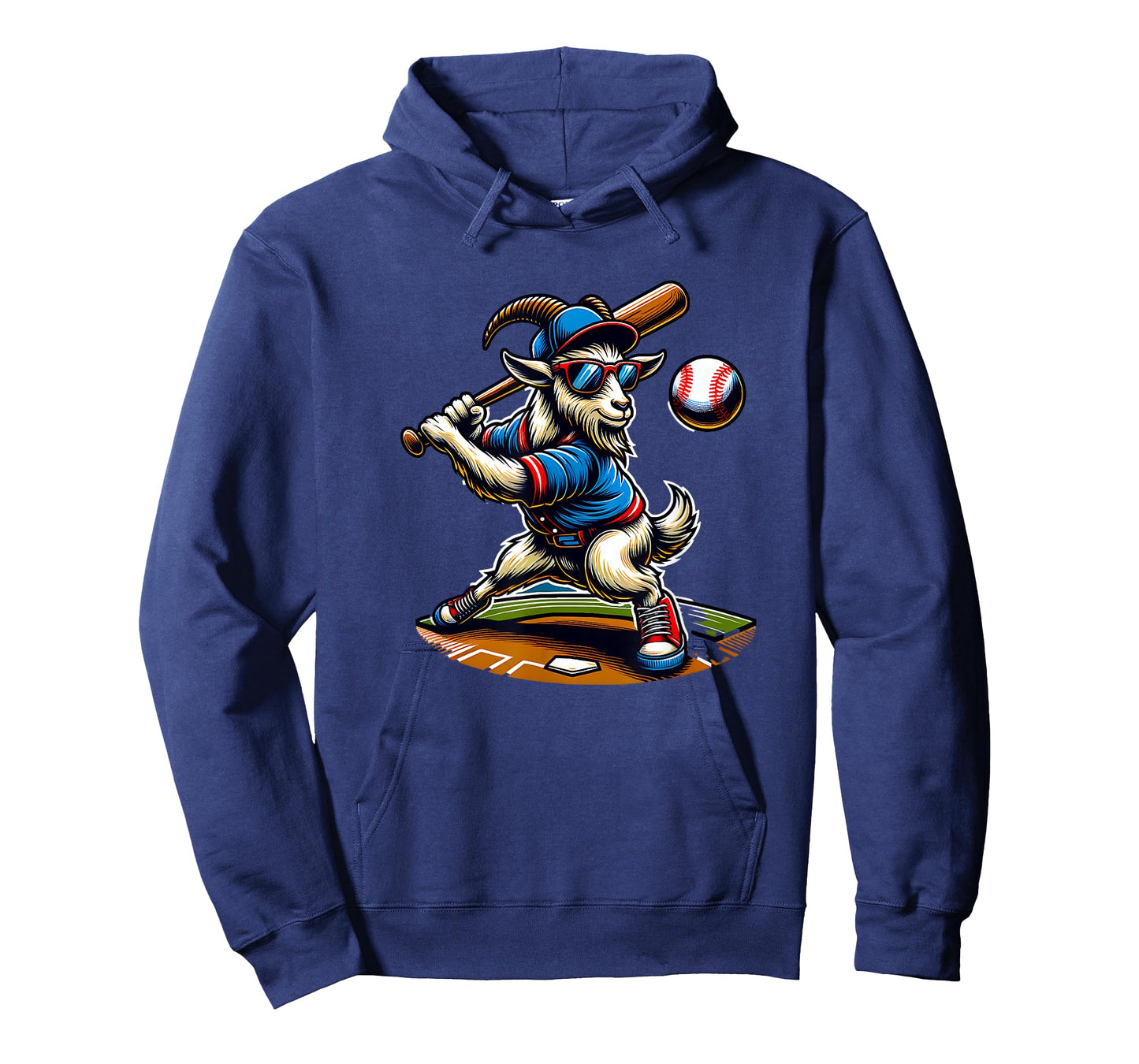Goat Baseball Player With Bat And Ball Cool Animal Sports T-Shirt