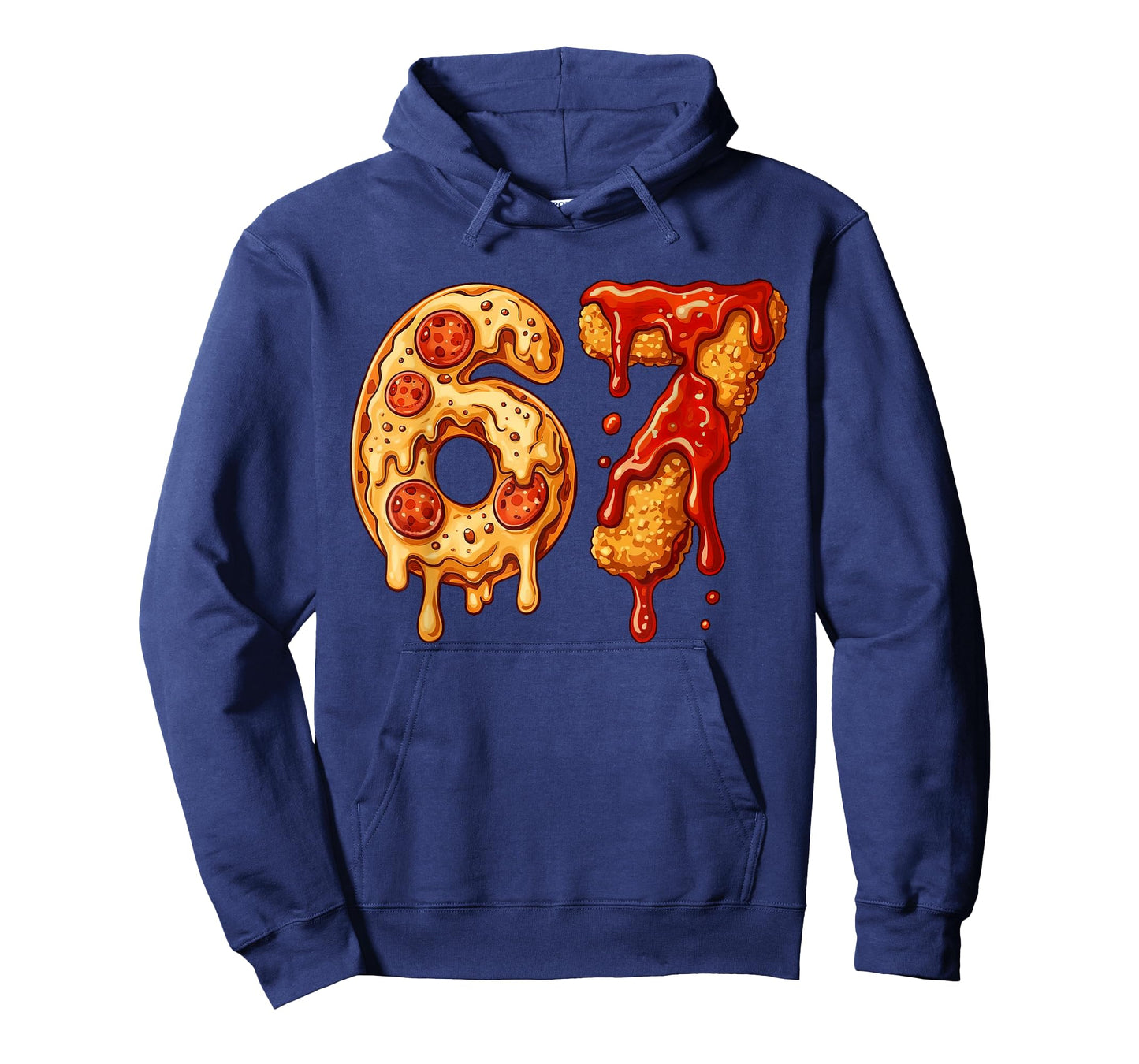 67 Six Seven 6-7 Pizza & Chicken Nugget - Kids Brainrot Meme T-Shirt