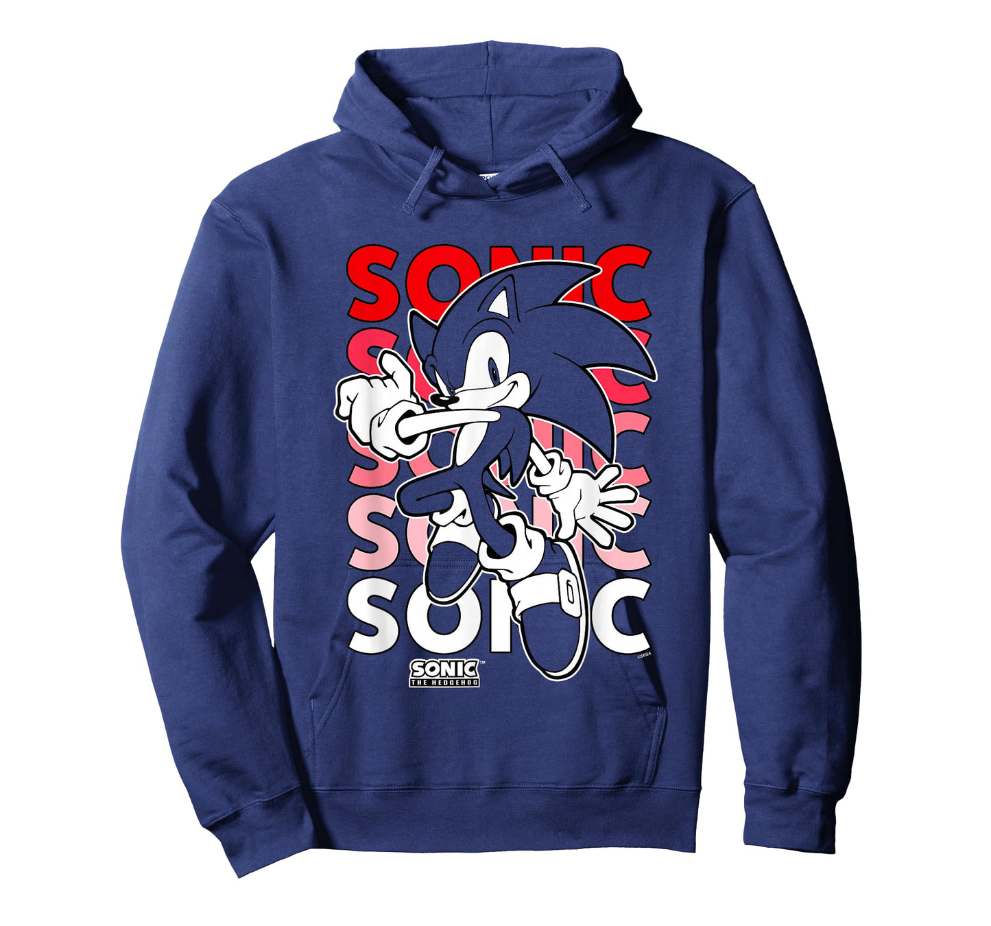 Sonic The Hedgehog Stacked Repeating Name Retro Shot T-Shirt