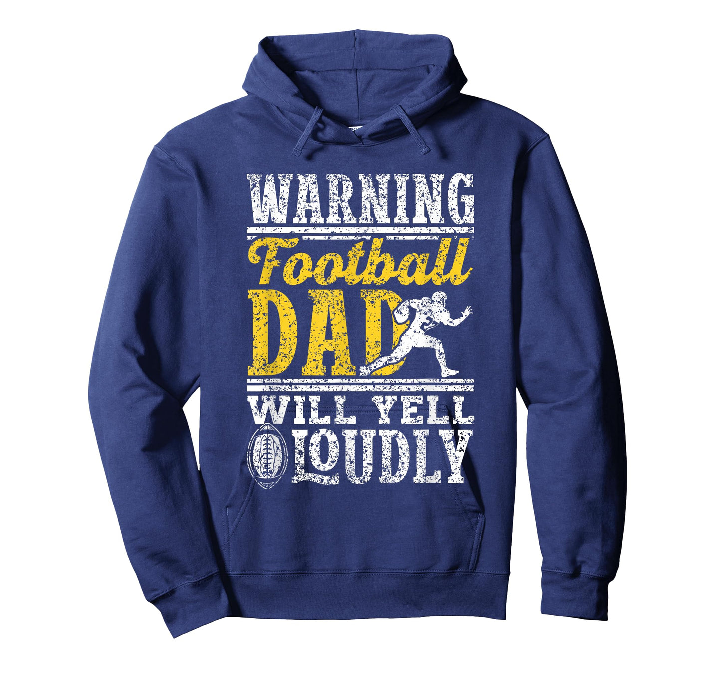 Warning Football Papa Wird Laut Schreien Papi Football Vater T-Shirt