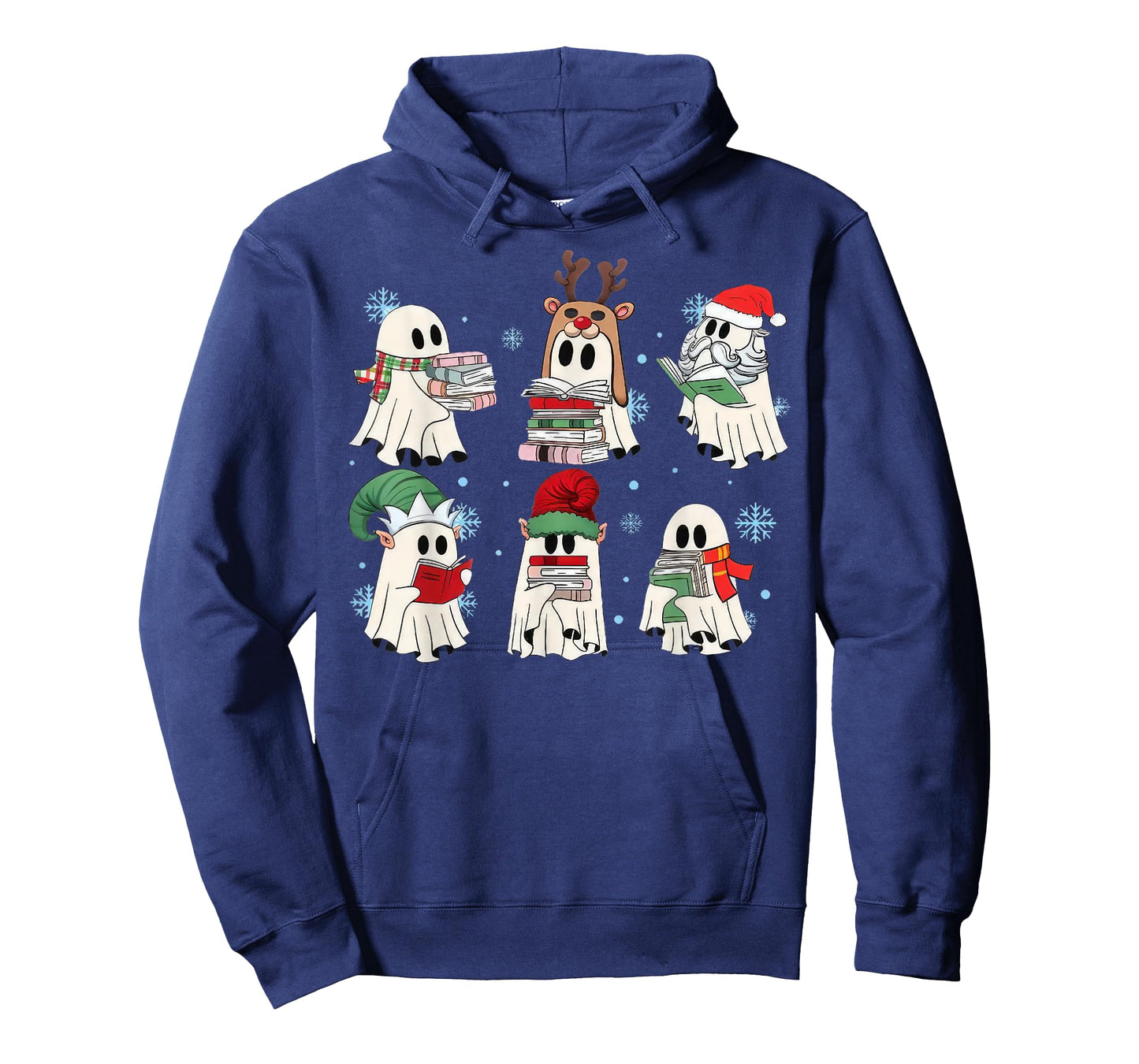 Ghost Santa Elf Squad Read Books Bookish Librarian Christmas T-Shirt