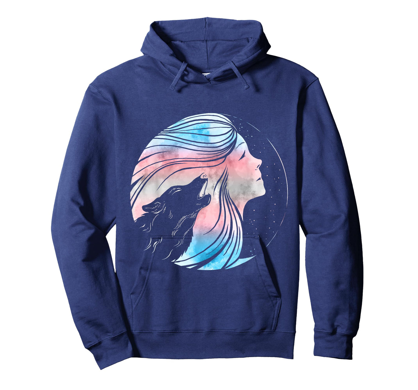 Transgender Wolf Woman Transsexual Trans Pride Trans Flag T-Shirt