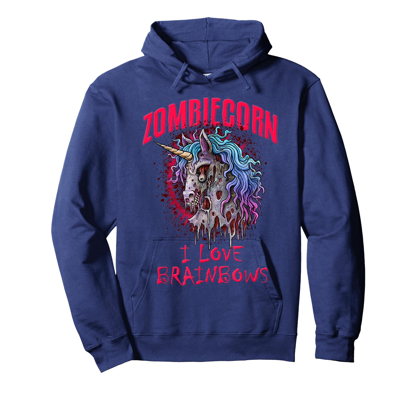 Zombie Unicorn I Love Brainbows Punk Gothic Goth Halloween T-Shirt