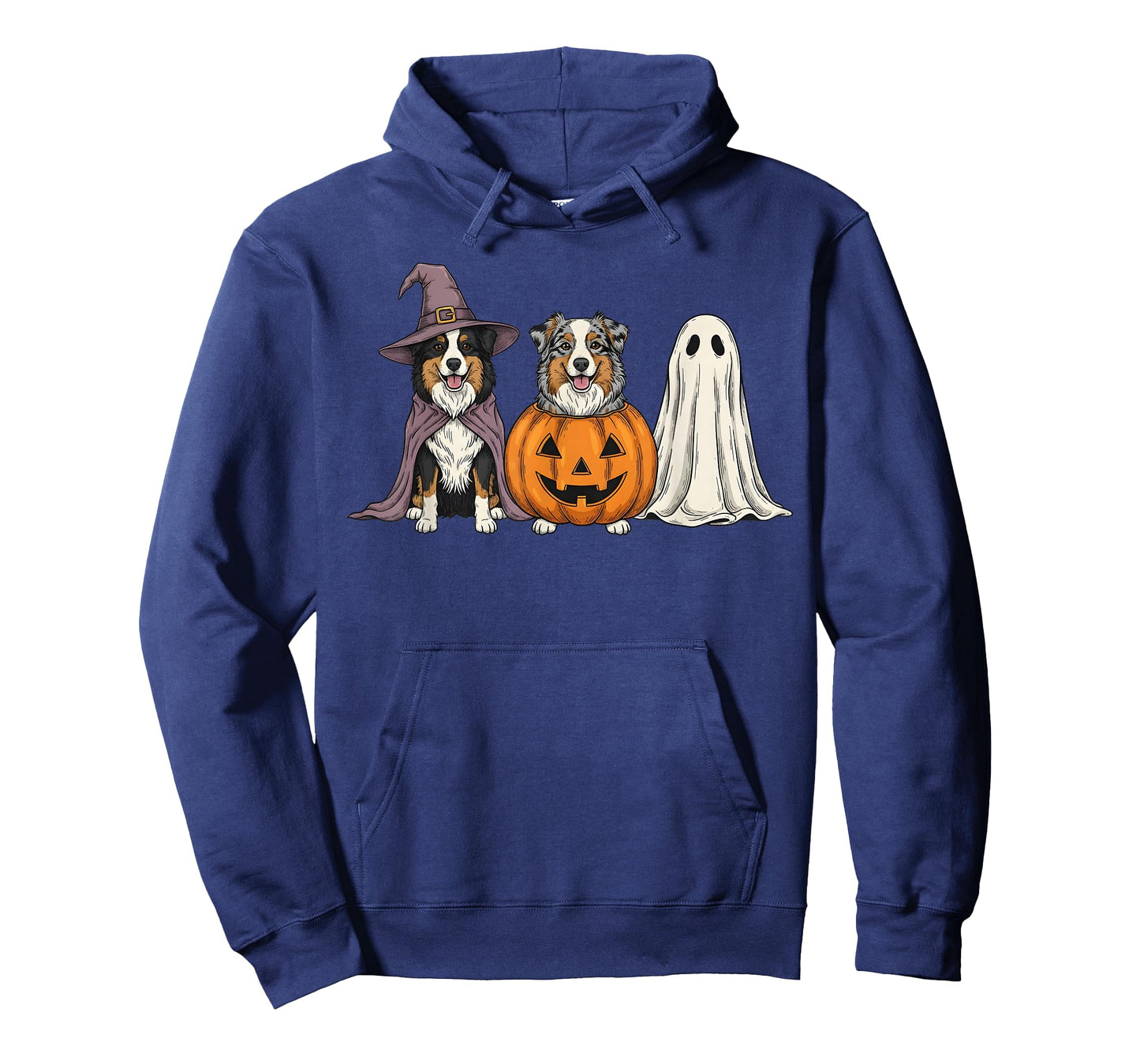Spooky Ghost Australian Shepherd Pumpkin Halloween Dog Lover T-Shirt