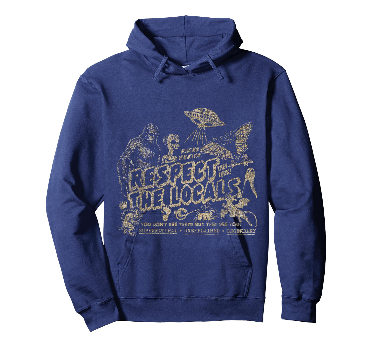 Respect The Locals Cryptids Folklure Funny Bigfoot Alien T-Shirt