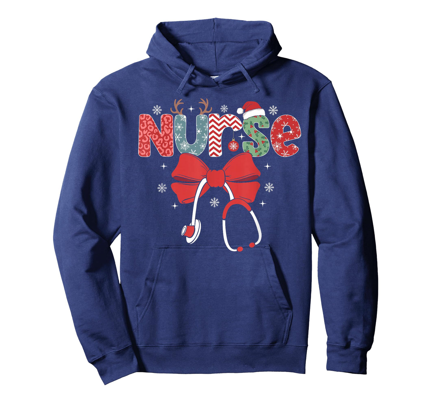 Nurse Christmas Stethoscope Xmas Scrub Top Nursing Women T-Shirt