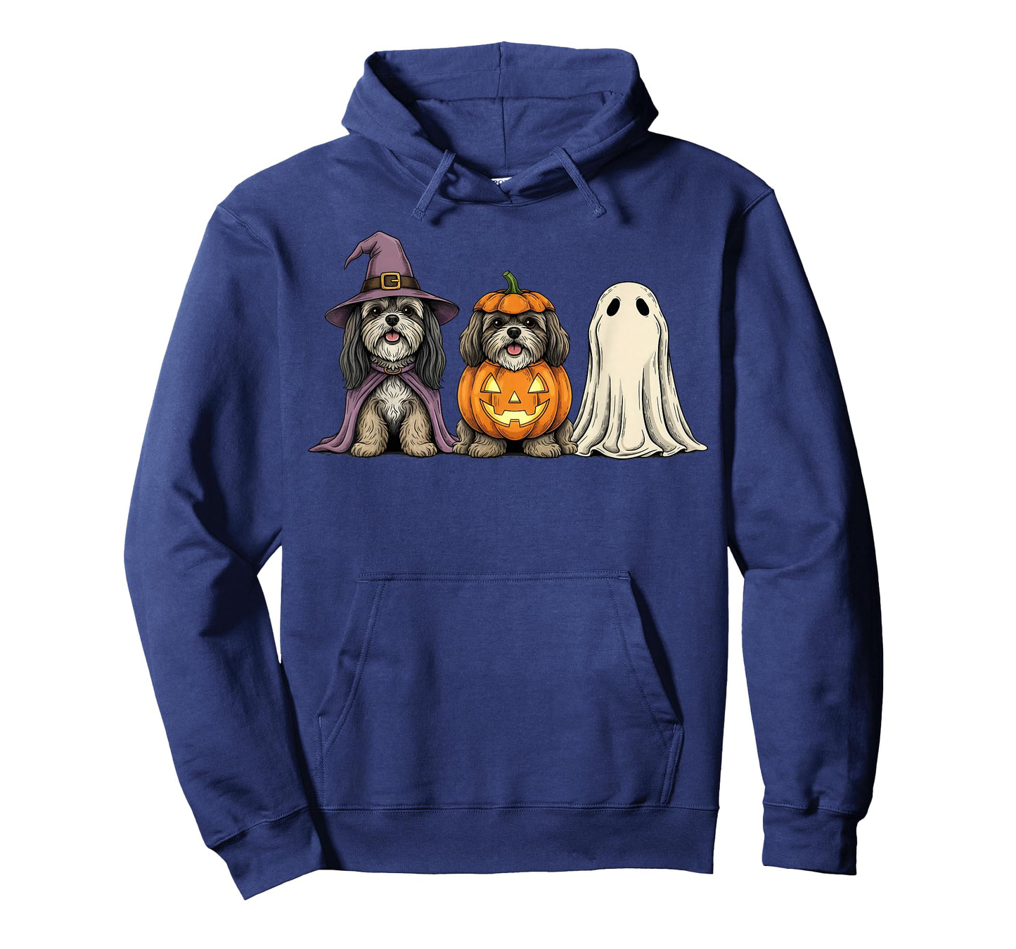 Spooky Ghost Lhasa Apso Pumpkin Halloween Dog Lover T-Shirt
