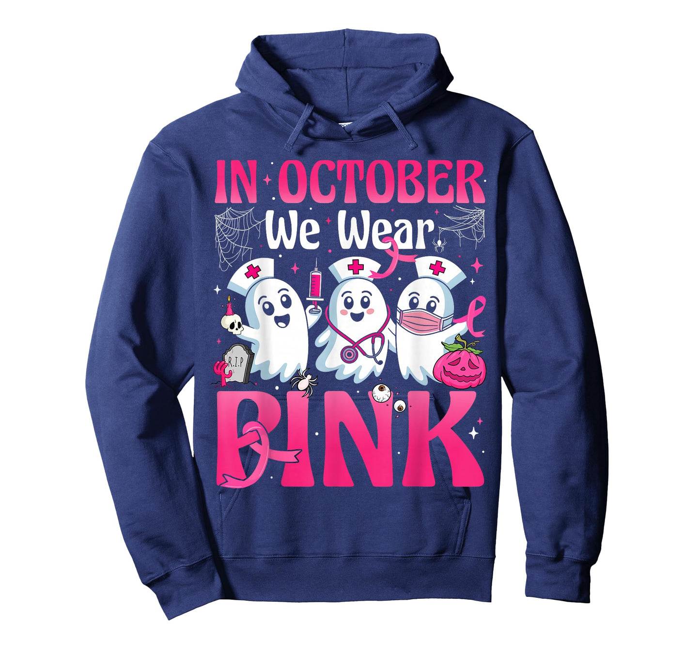 October We Wear Pink Nurse Breast Cancer Awareness Halloween T-Shirt
