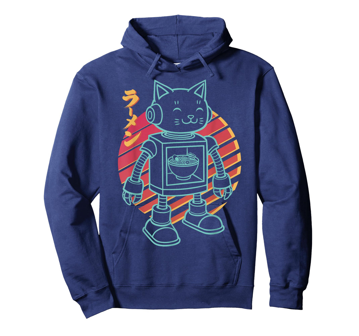 Robot Anime Ramen Cat Retro Japanese Noodles Kawaii Funny T-Shirt