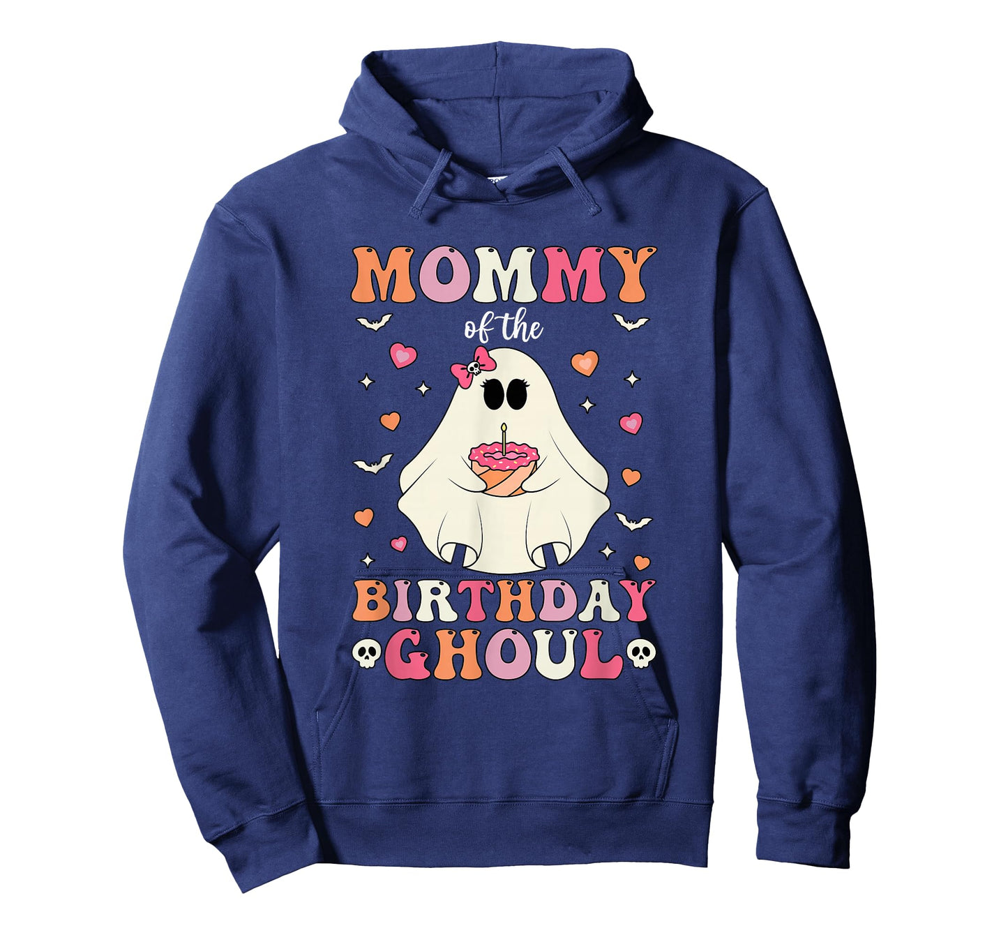 Mommy Of The Birthday Ghoul Groovy Halloween Ghost 2024 T-Shirt