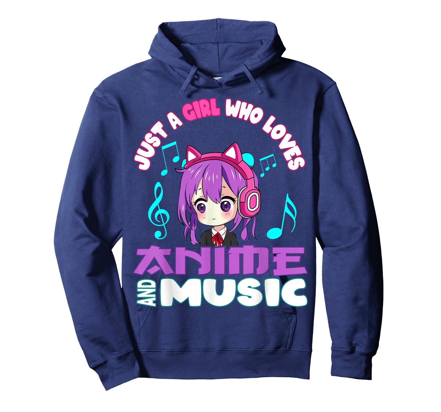 Anime and Music Girl for Teen cute chibi graphic T-Shirt
