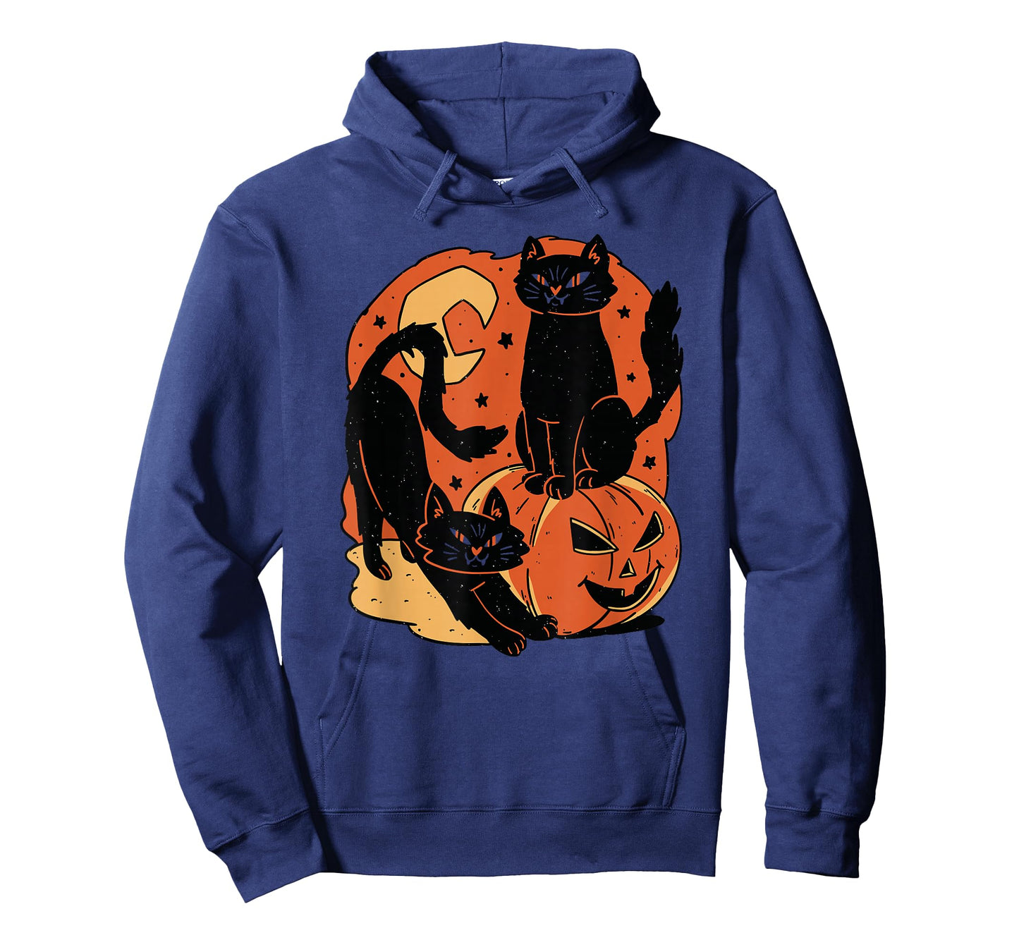 Vintage Scary Halloween Black Cats and pumpkin T-Shirt