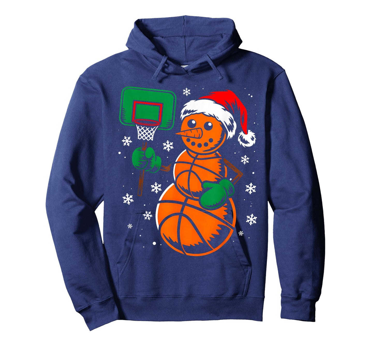 Basketball Santa Hat Snowman Xmas Funny Basketball Christmas T-Shirt