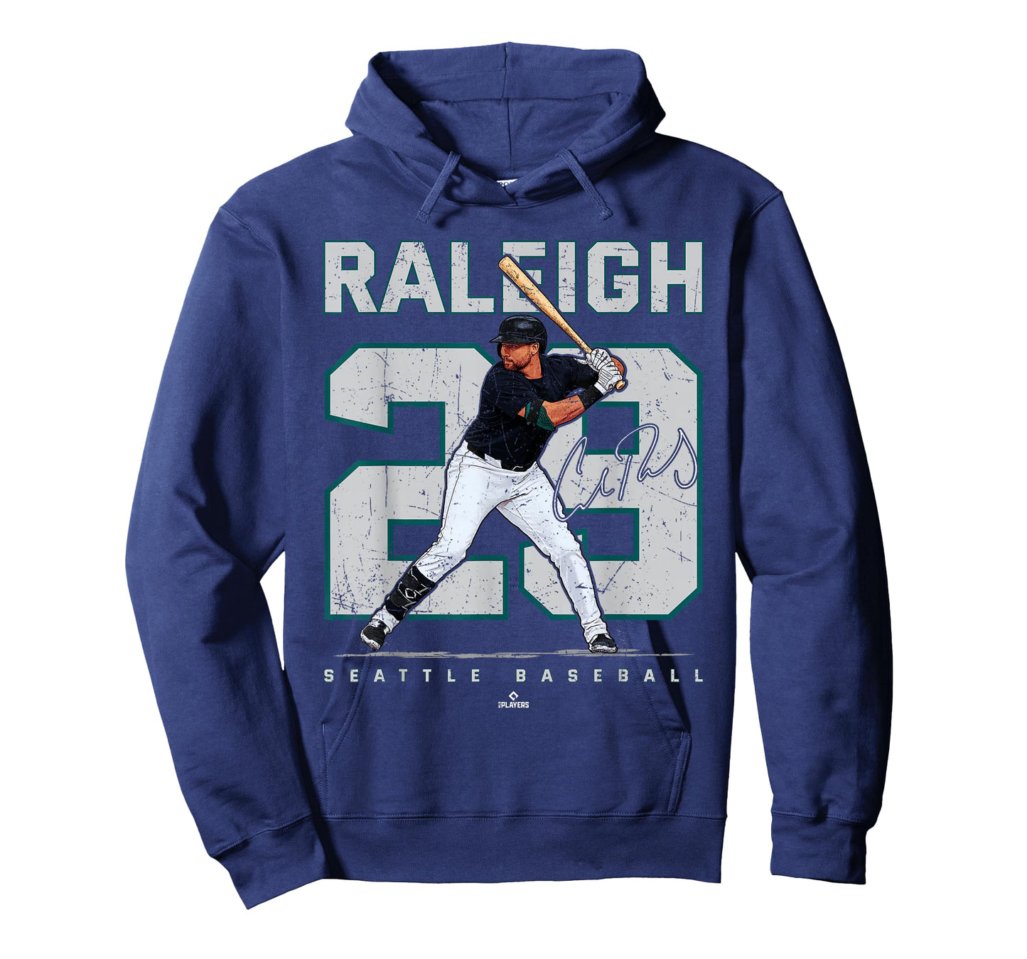 Number and Portrait Cal Raleigh Seattle Baseball MLBPA T-Shirt