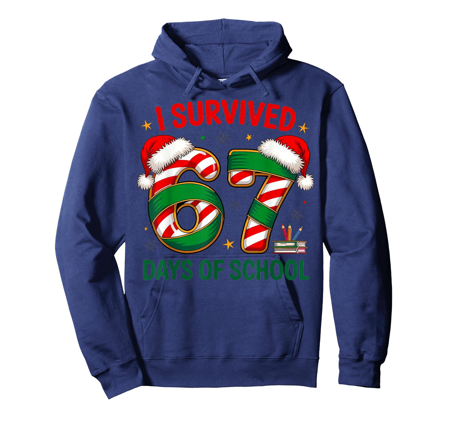 I Survived 67 Days of School Funny Teacher Xmas Design T-Shirt