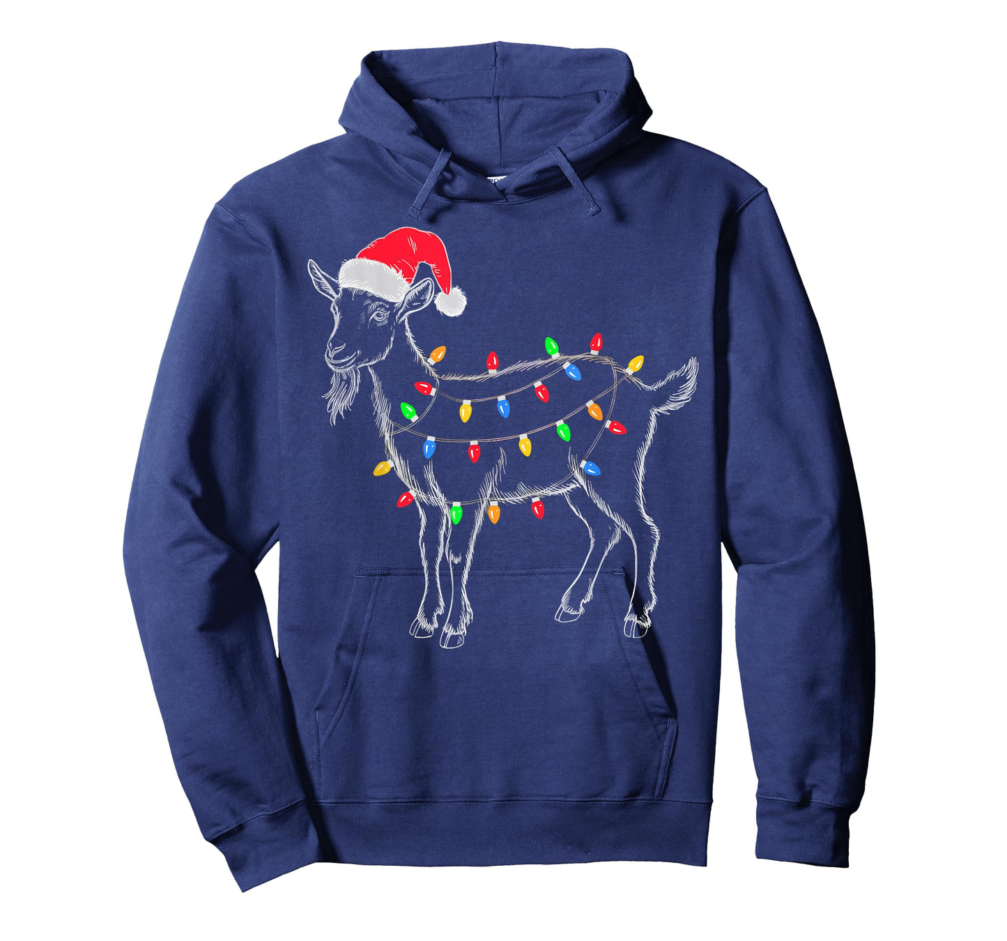 Goat Christmas Lights Santa Hat Xmas Pajamas Farm Animal T-Shirt