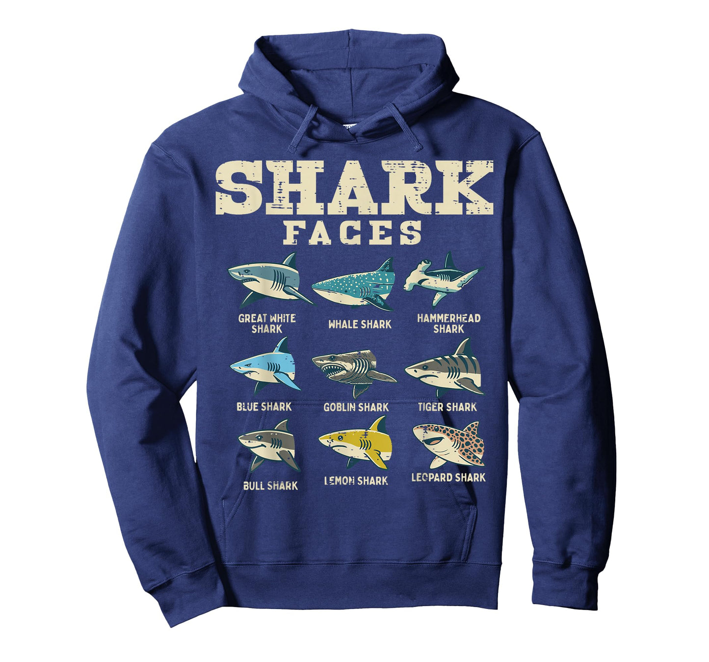 Shark Faces Species Sea Creature Ocean Life Men Women Kids T-Shirt