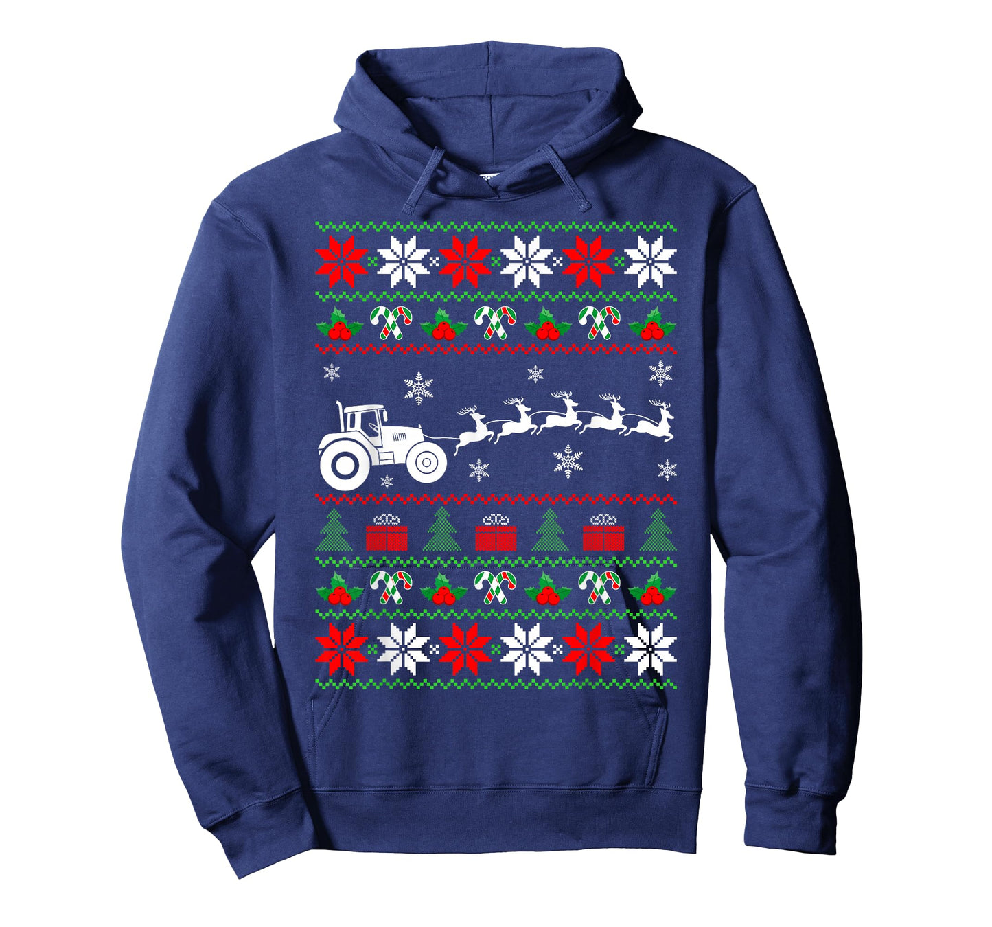 Farm Tractor Reindeer Ugly Christmas Sweater Xmas Farmer T-Shirt