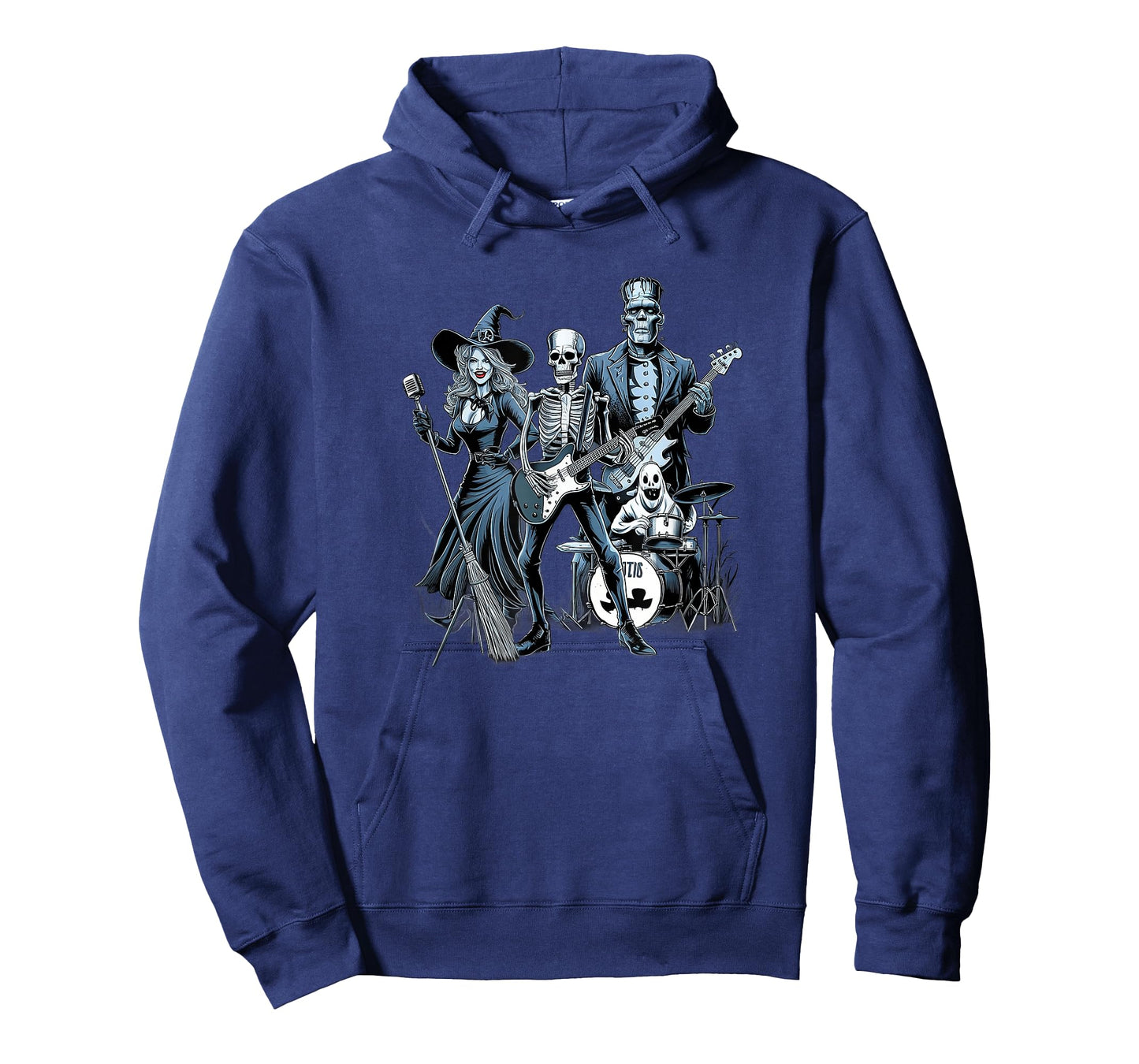 Rock Band Halloween Witch Skeleton Frankenstein Ghost T-Shirt