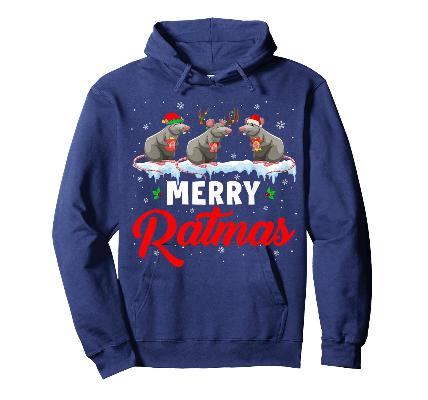 Merry Ratmas Funny Santa ELF Reindeer Rat Christmas Light T-Shirt