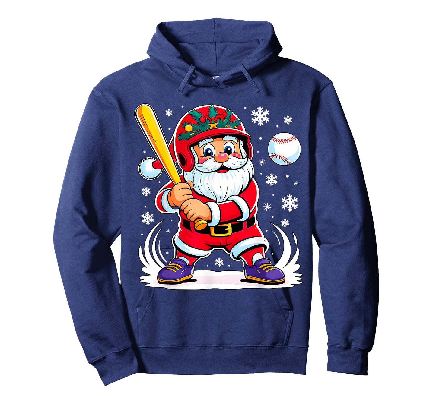 Funny Santa Baseball Christmas Pajamas Xmas Men Boy Kids T-Shirt