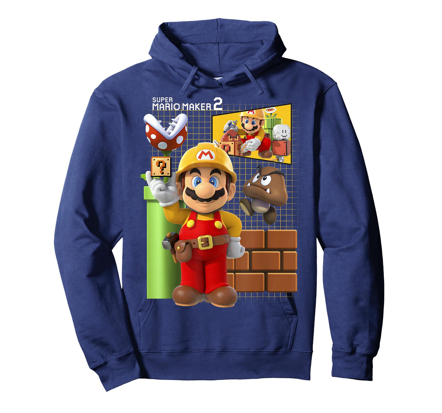 Super Mario Maker 2 Game Play Portrait Grid Background T-Shirt
