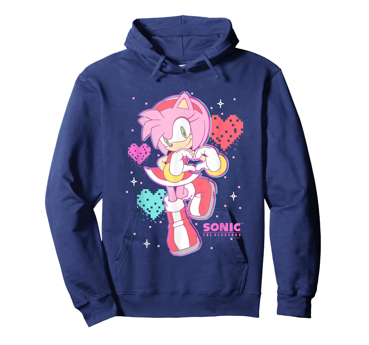 Sonic The Hedgehog Valentine's Day Cute Amy Rose Retro Logo T-Shirt
