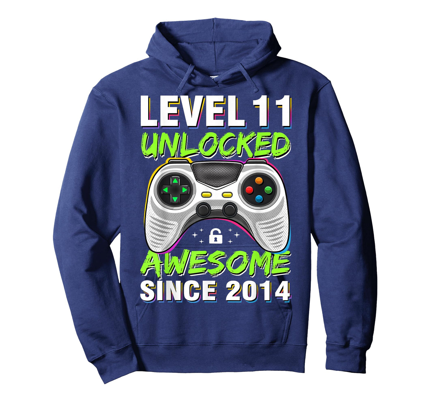 Level 11 Unlocked Awesome Since 2014 11th Birthday Gaming T-Shirt