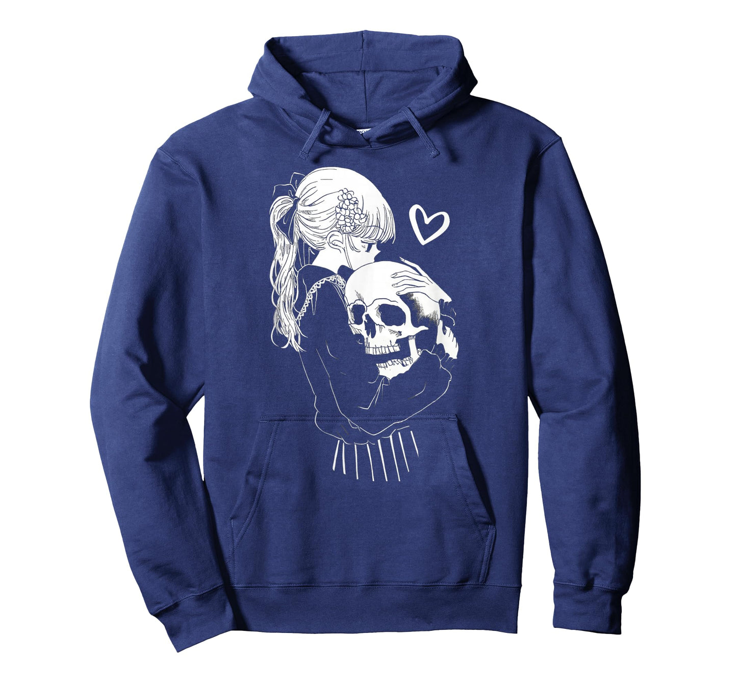 Creepy Cute Anime Schoolgirl Cuddles Skeleton Skull Dark Art T-Shirt