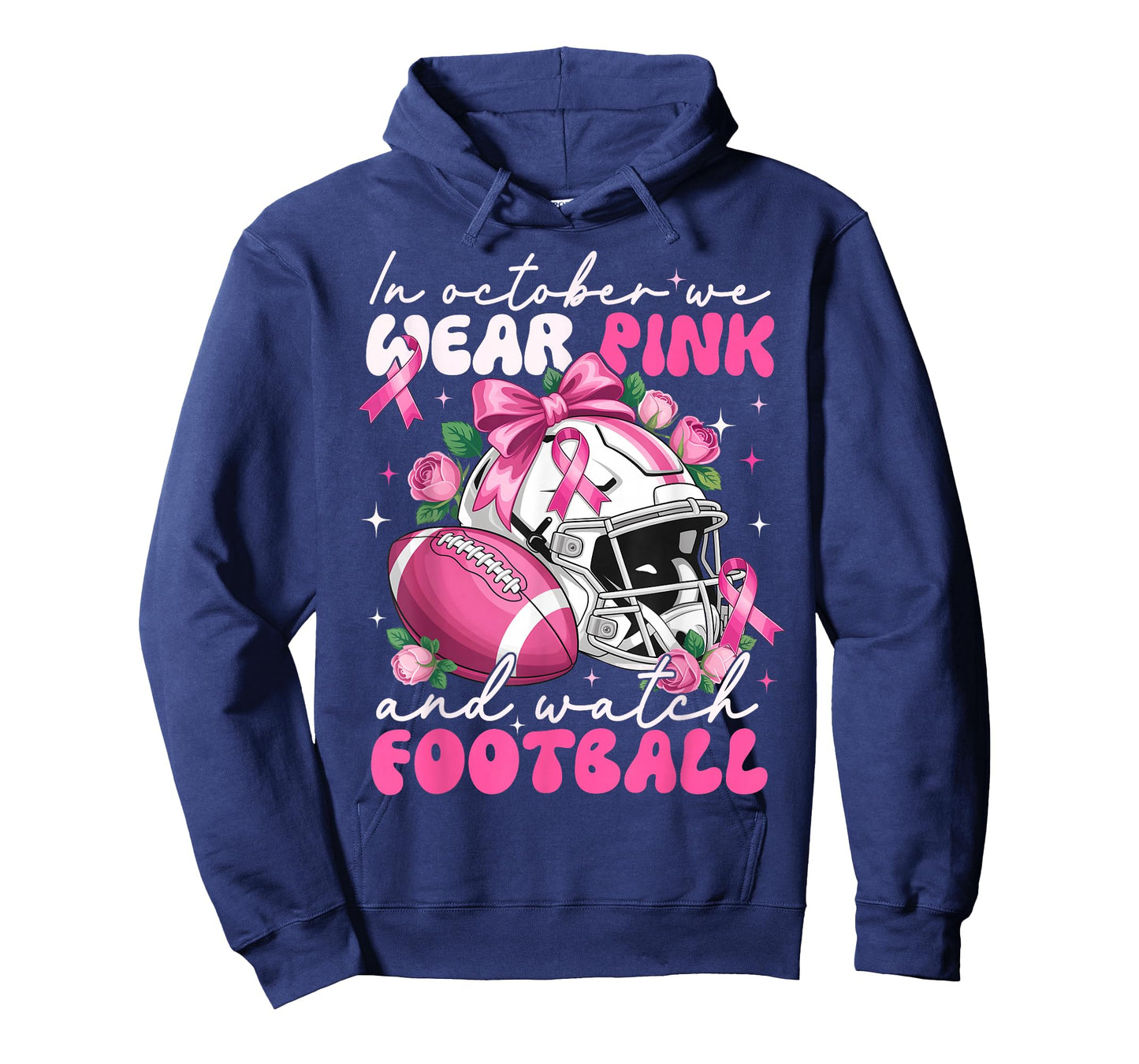 October We Wear Pink Watch Football Breast Cancer Awareness T-Shirt