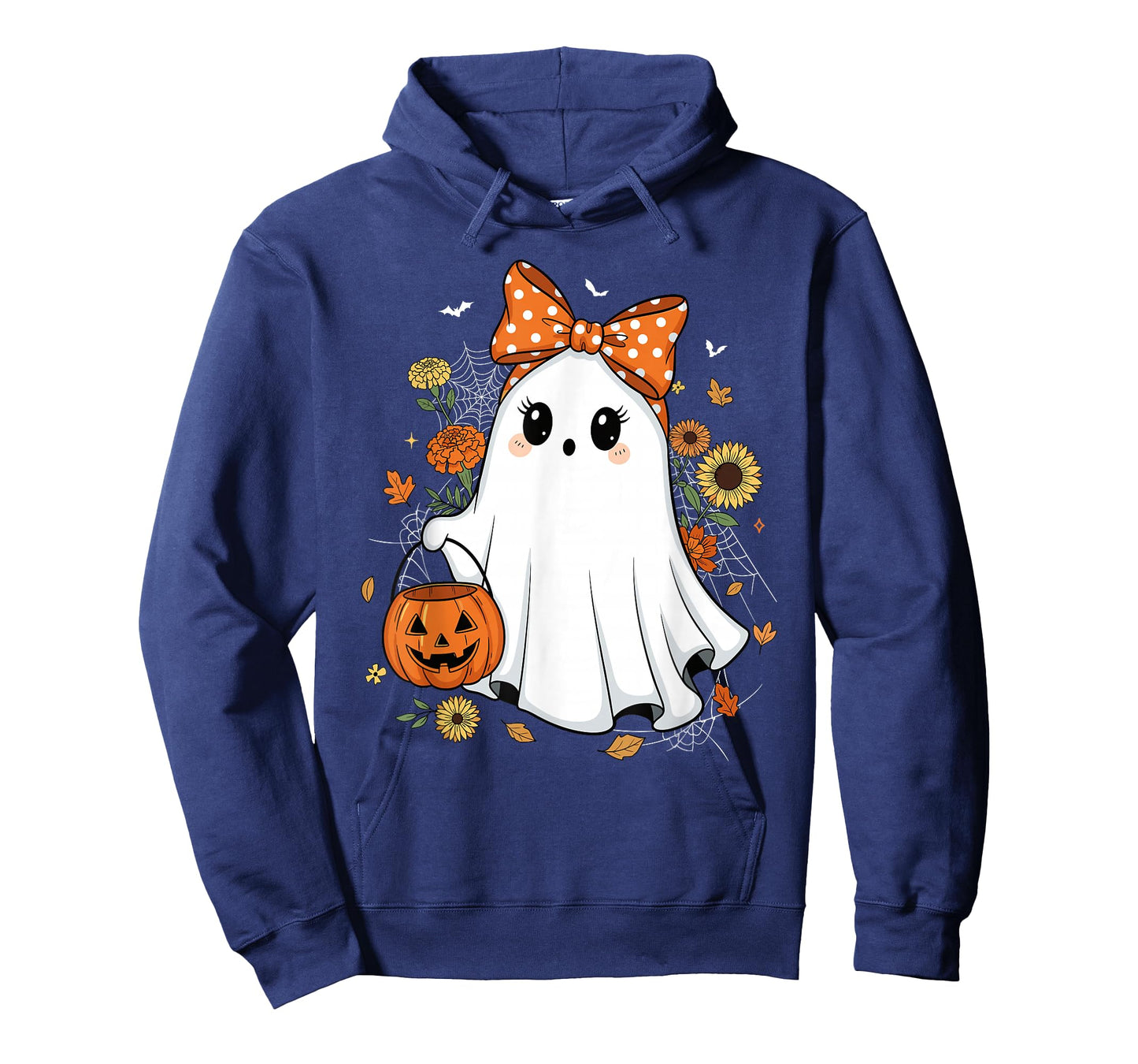 Cute Floral Ghost Coquette Bow Autumn Fall Spooky Halloween T-Shirt