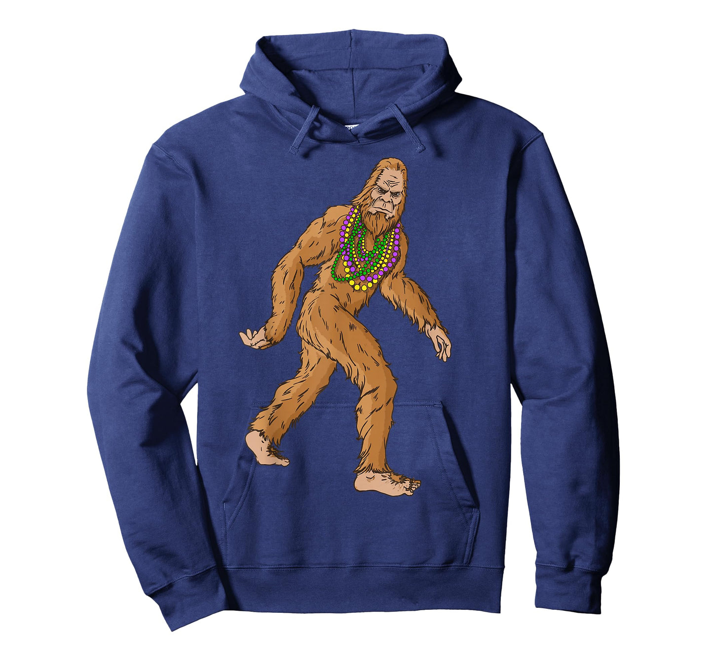 Mardi Gras Bigfoot With Beads Necklace Beads Fat Tuesday T-Shirt