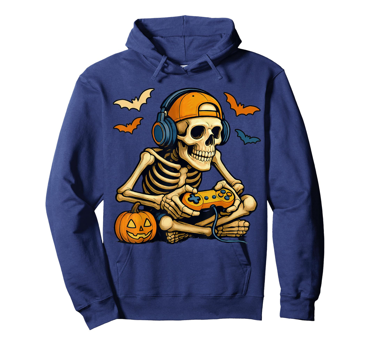 Spooky Skeleton Playing Video Games, Halloween Day Gamer T-Shirt