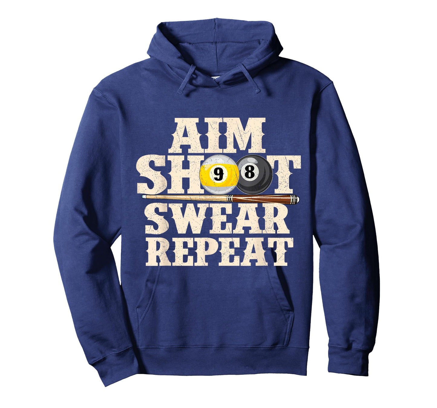 Aim Shoot Swear Repeat - 8 Ball Billiard Game Pool Player T-Shirt