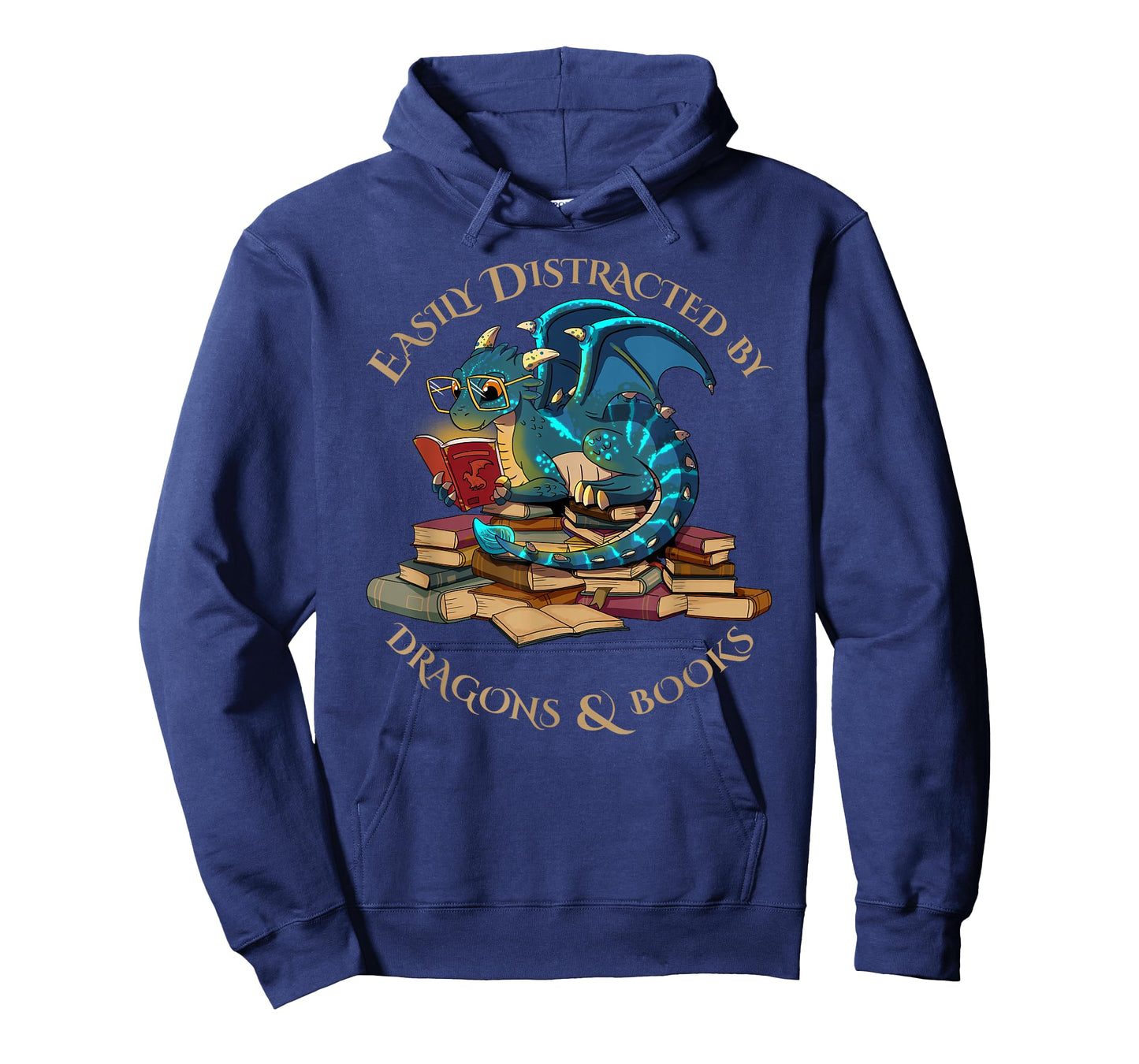 Easily Distracted By Dragons And Books Gift Nerd Dragon T-Shirt