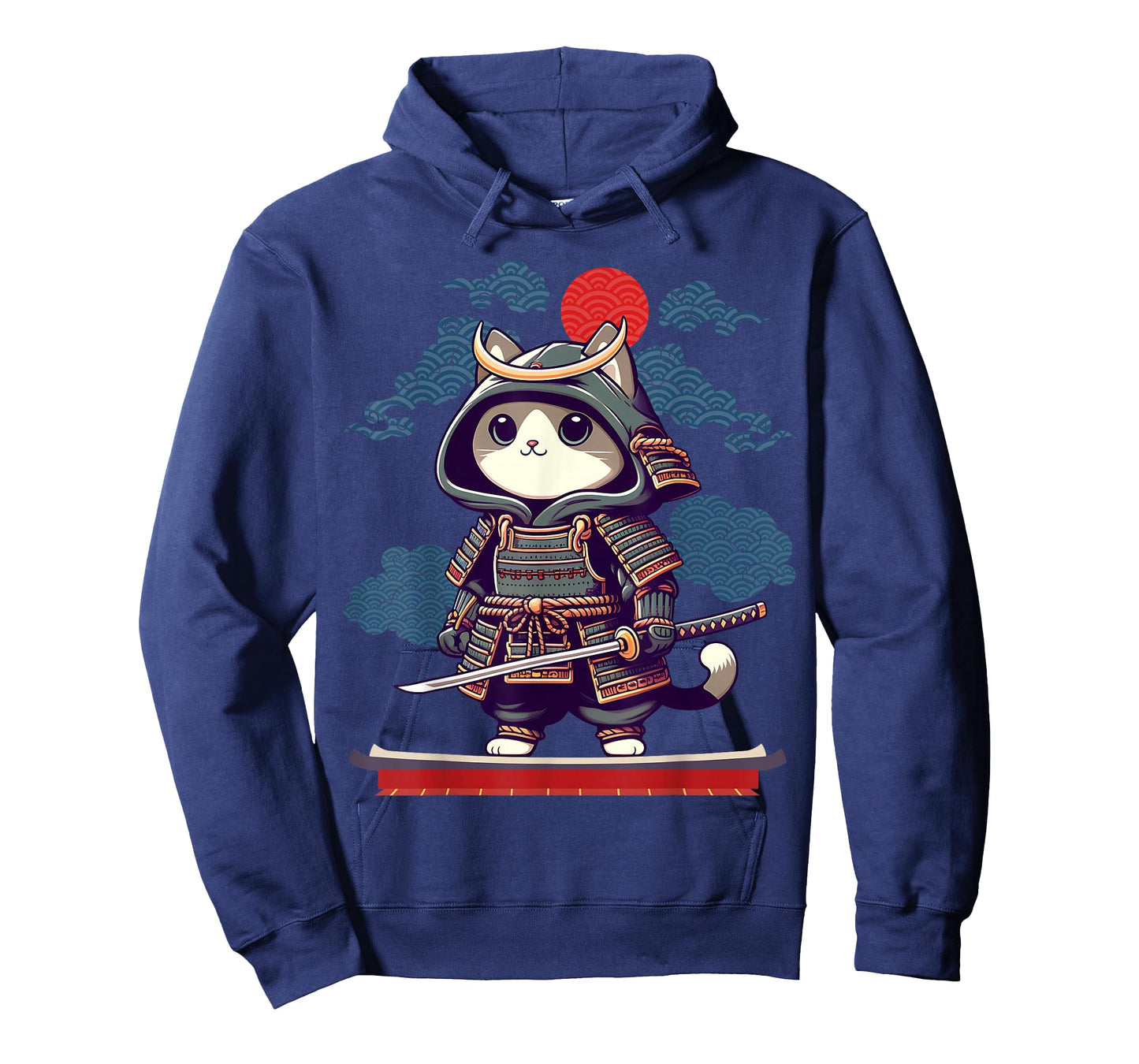 Japanese Samurai Cat Tattoo Kawaii Ninja Cat Anime Cute Kids T-Shirt