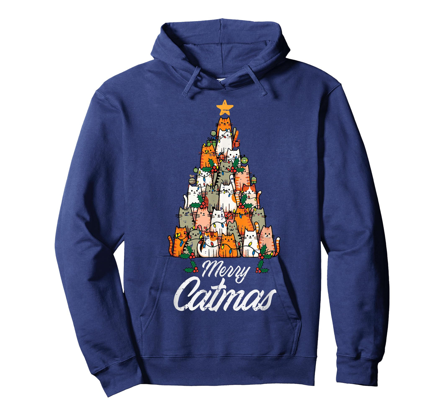 Christmas Tree Cat Merry Catmas Kawaii Xmas Women Girls Kids T-Shirt