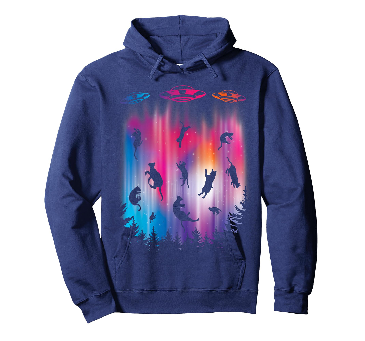 Alien Abduction Cat Flying Saucer Funny UFO T-Shirt