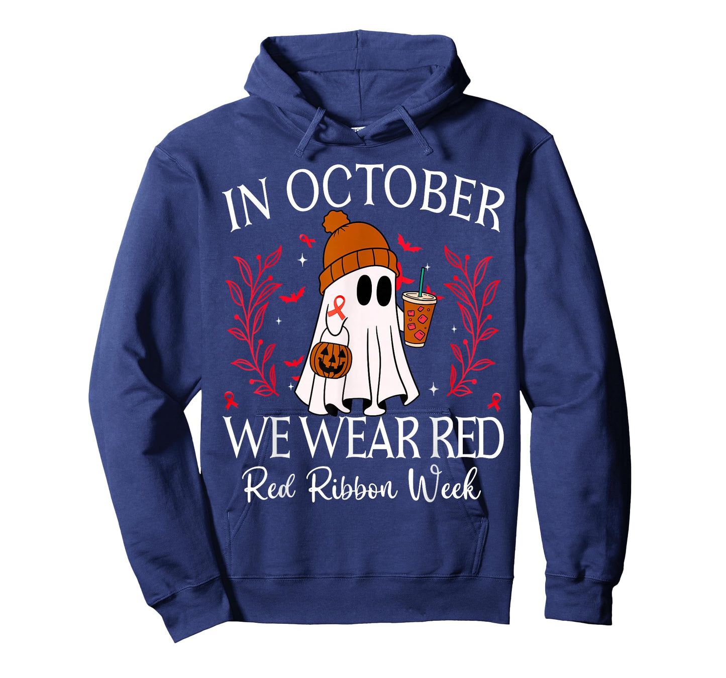 in October We Wear Red for Red Ribbon Week Halloween T-Shirt