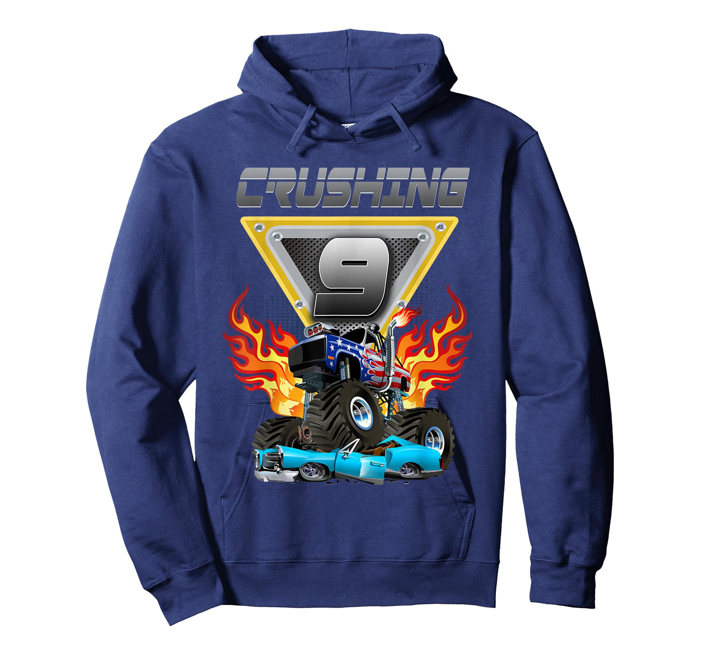 Monster Truck Crushing 9 - Nine Year Old Kid Birthday T-Shirt