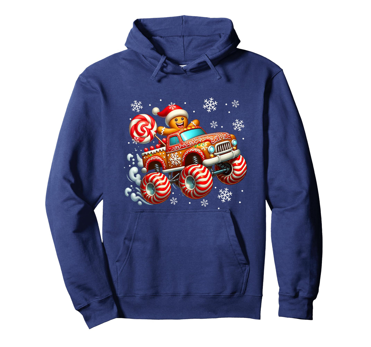 Santa Gingerbread Candy On Monster Truck Cookies Xmas Baker T-Shirt