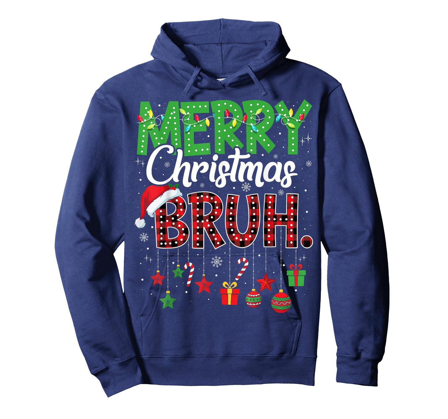 Bruh Christmas Red Plaid Teens Boys Kids Xmas Pajama T-Shirt