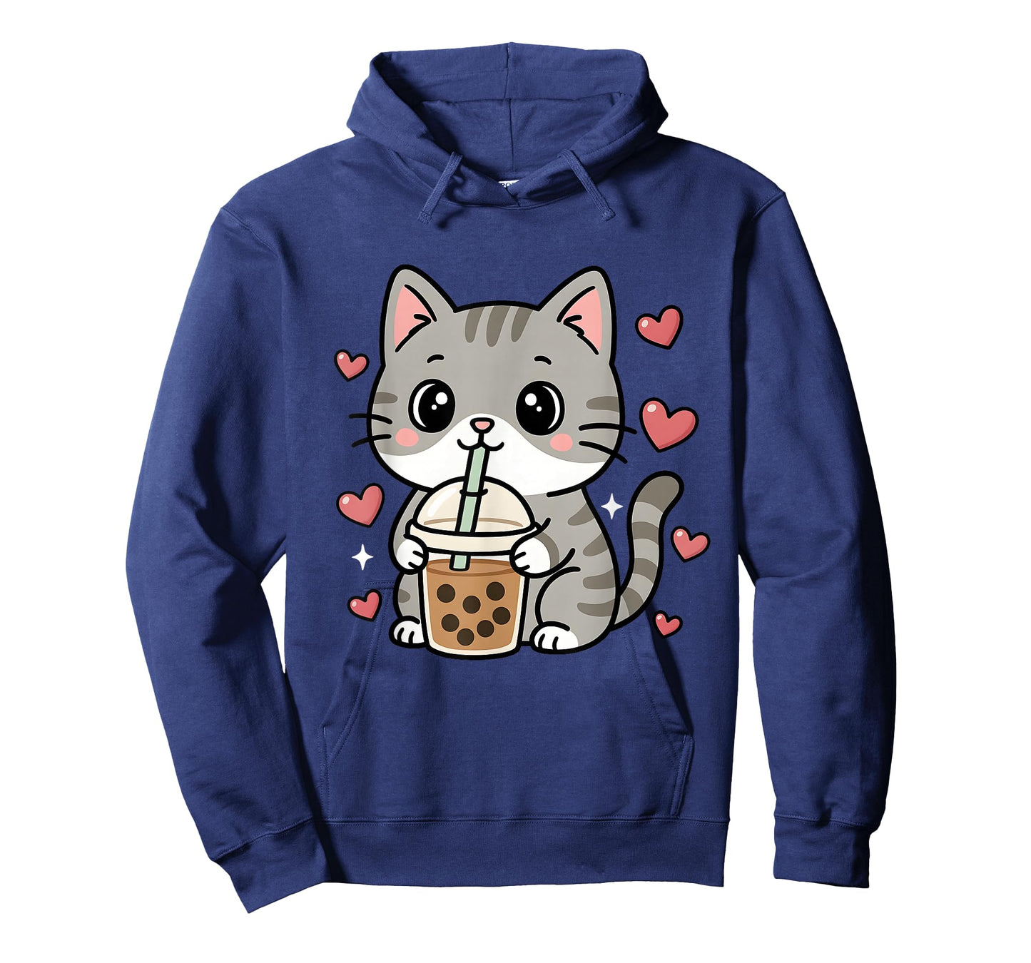 Cute Grey Cat Boba Tea Bubble Tea Anime Kawaii Neko Women T-Shirt