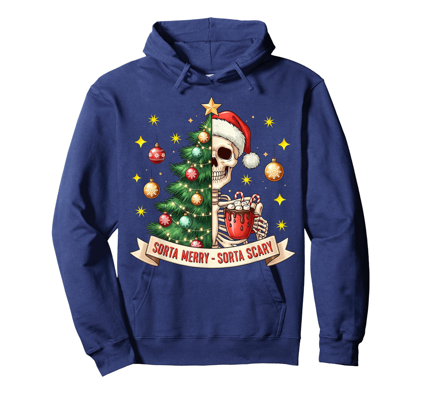 Xmas Skeleton Sorta Merry Sorta Scary Christmas Tree Pajamas T-Shirt