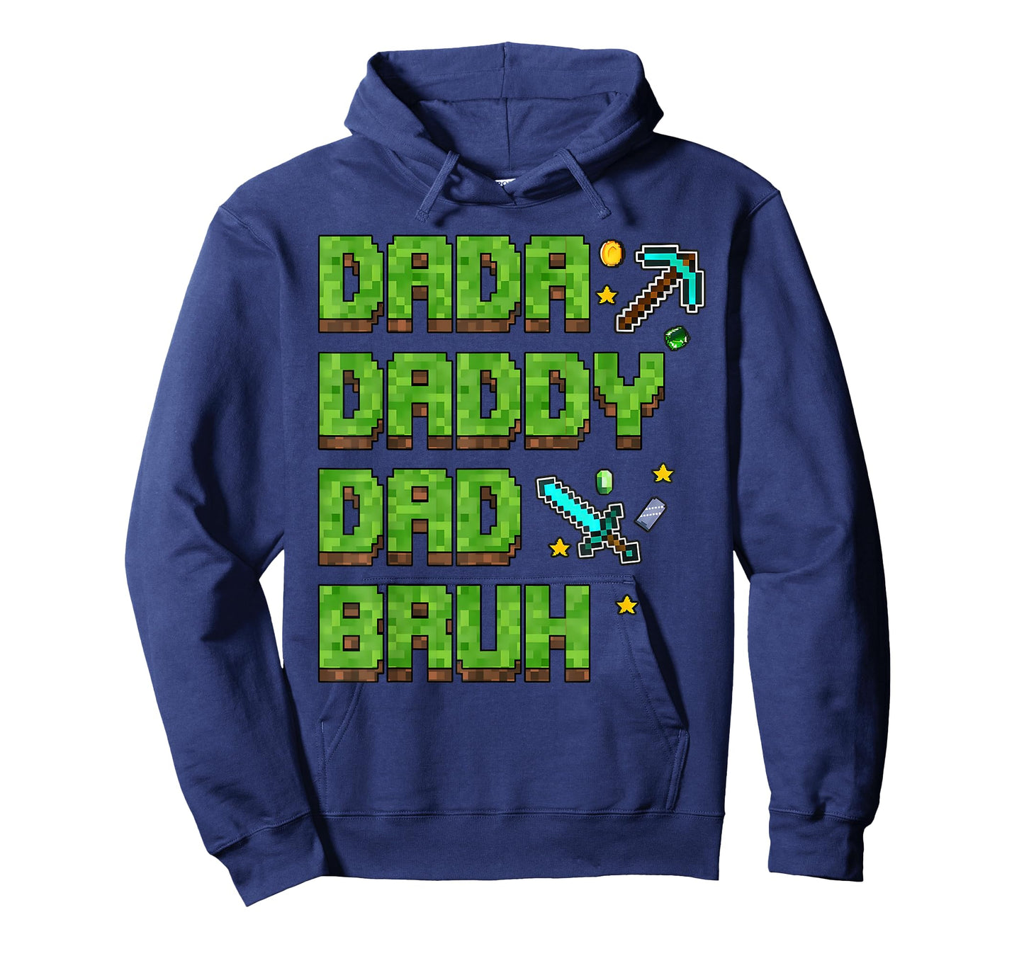 Dada Daddy Dad Bruh Gifts Father's Day Game Pixel T-Shirt