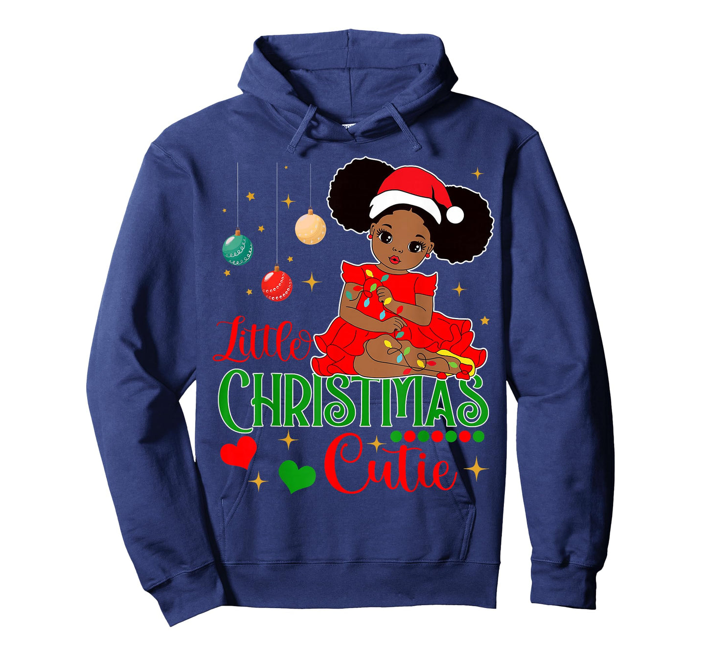 Black Girl Little Christmas Cutie Kids Toddler Girl Xmas Pjs T-Shirt