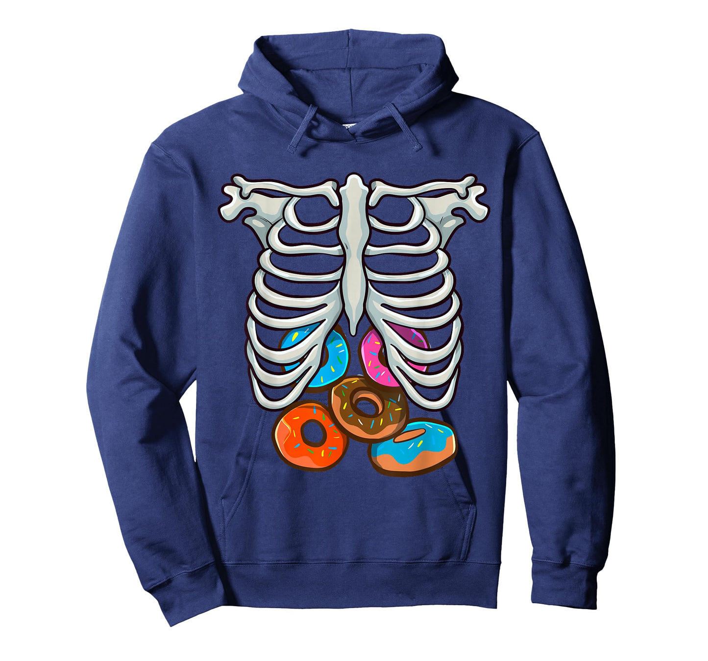 Skeleton Donuts Rib Cage Funny Halloween Costume Cosplay T-Shirt
