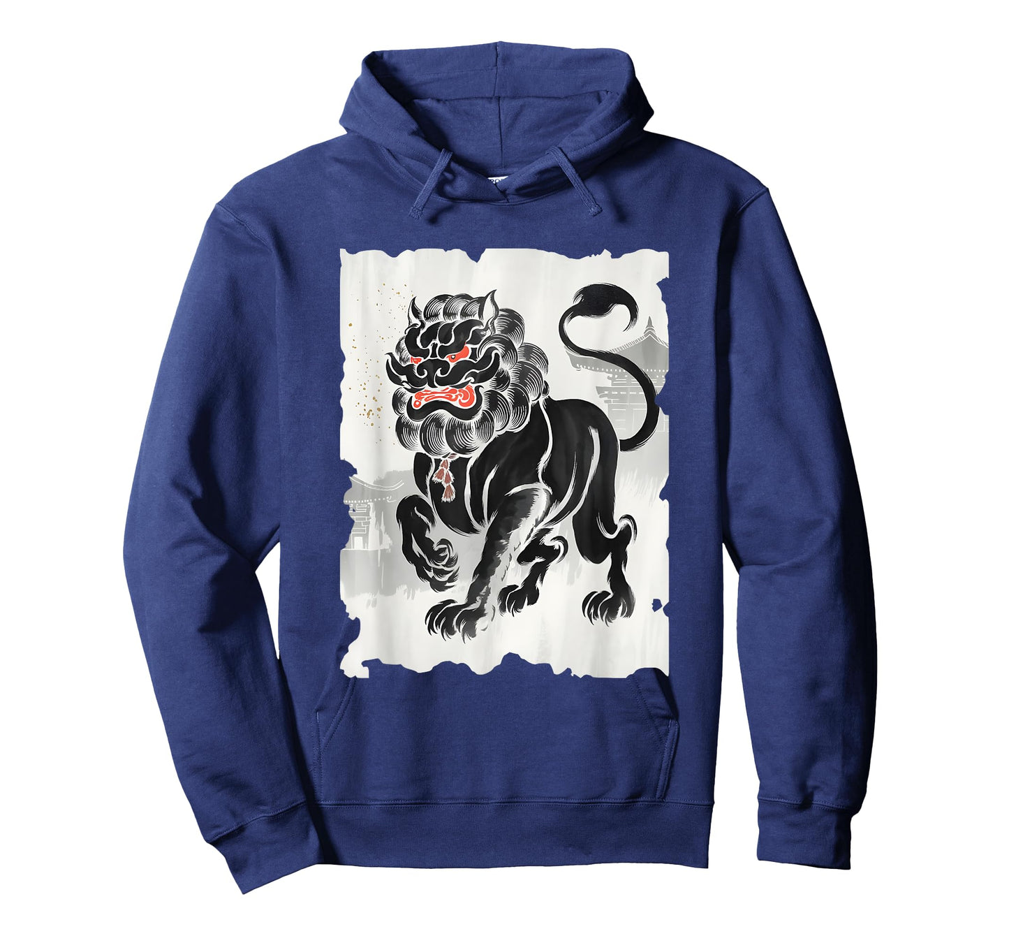 Komainu Sumi-e Graphic - Vintage Japanese Art Lion-Dog T-Shirt